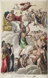 Council of the Gods or Il Consiglio Degli Dei, Book I, illustration from Ovid